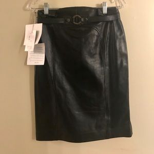 Carlisle Black Leather Skirt